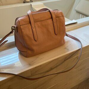 Fossil Leather Satchel - Blush Pink - EUC